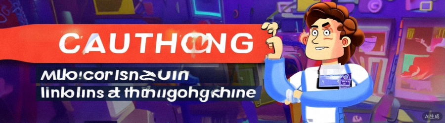 Animasi peringatan keamanan tentang bahaya mengklik link alternatif M88 Asia palsu atau phishing yang mencuri data