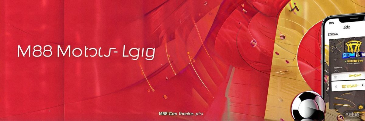 Tampilan hero banner M88 Com Mobile Login di Indonesia dengan ilustrasi ponsel dan antarmuka M88 Sports