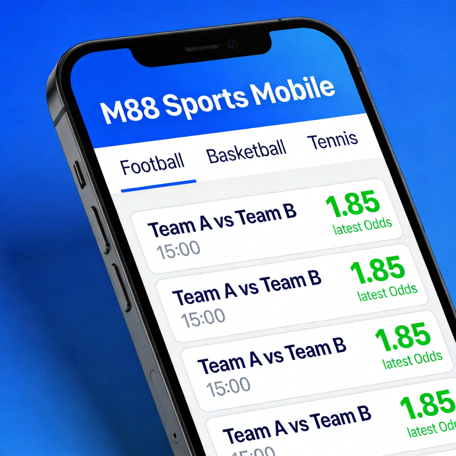 Dashboard M88 Sports Mobile menampilkan berbagai pertandingan olahraga dan odds terkini